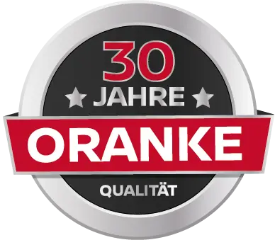 Jubiläumslogo von Auto-Treff Oranke in kreisförmiger Gestaltung mit Hinweis auf 30 Jahre Bestehen. ⸻